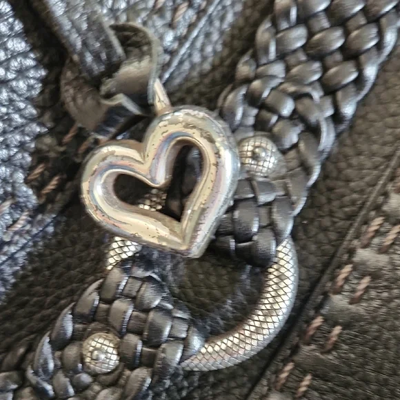 Vintage Brighton Black Hobo Bag with Woven Detailing - Picture 7 of 15